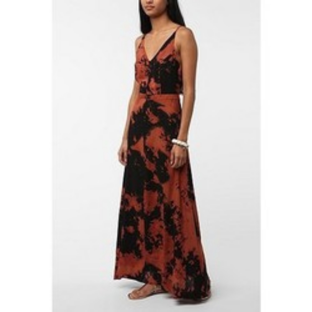 Urban Outfitters Black and Orange Maxi Dress